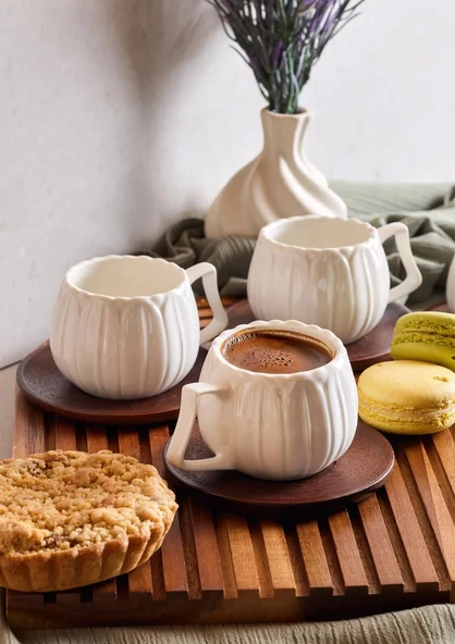 Dark Balkabağı Porselen Kahve Fincanı Seti - 90 ML, 6 Kişilik ürün görseli