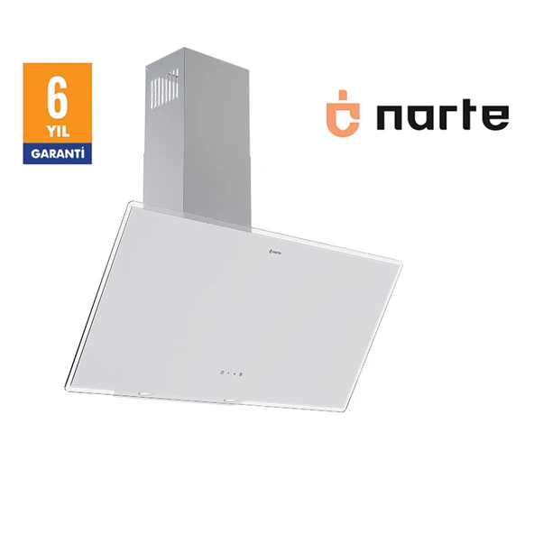 NARTE-H20190W 90CM BEYAZ CAM EĞİMLİ DAVLUMBAZ - 6 YIL GARANTİLİ - Resim 2