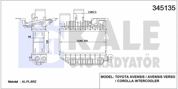 Japon Turbo Radyatörü - Turbo Radyatörü - Kal 345135 ürün görseli
