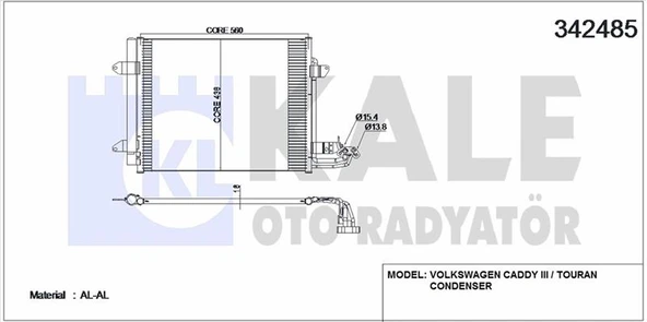 Vw Klima Radyatörü - 8fc 351 301-051 (kurutuculu) - Kal 342485 ürün görseli