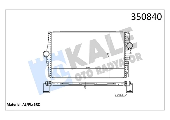 Volvo Turbo Radyatörü - [brazıng] [690x427x30] - Kal 350840 ürün görseli