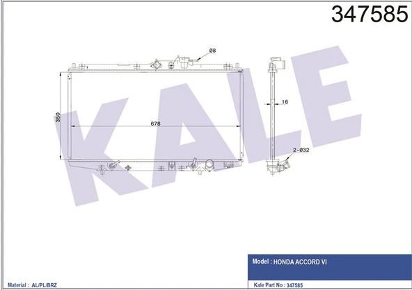 Japon Su Radyatörü - 678x350x16 - Kal 347585 ürün görseli