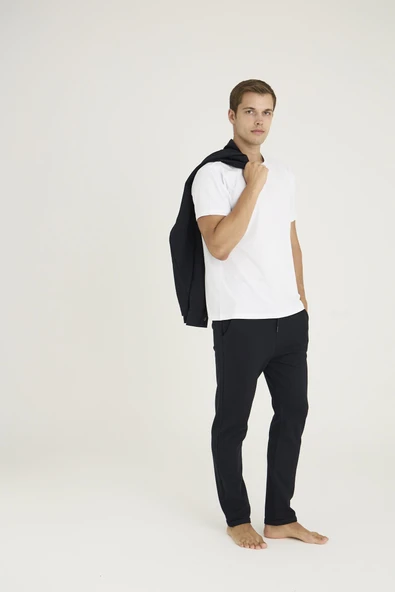 Kly Erkek Comfort Fit Çıtçıtlı Gömlek Kısa Kol T-shirt Jogger Pantolon 3'lü Eşofman Takım - Resim 3