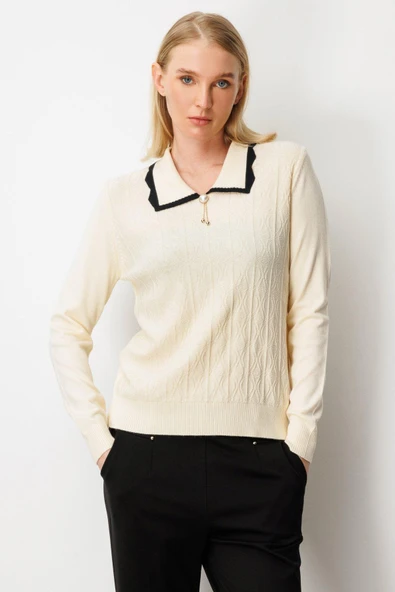 65363 ONTEKS KAZAK GÖMLEK YAKA AKSESUARLI - Resim 6