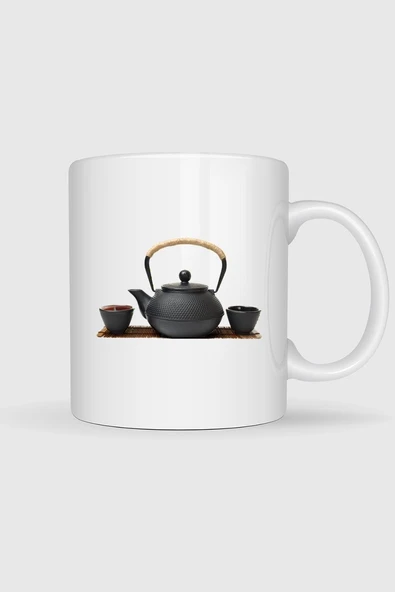 Çaydanlık Su Isıtıcısı Beyaz Çay Demir Tasarımlı Kupa Bardak ürün görseli