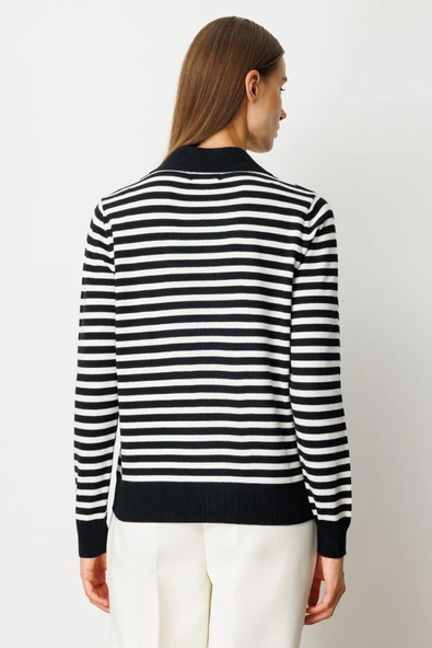 65911 ONTEKS KAZAK ÇİZGİLİ GÖMLEK YAKA - Resim 5