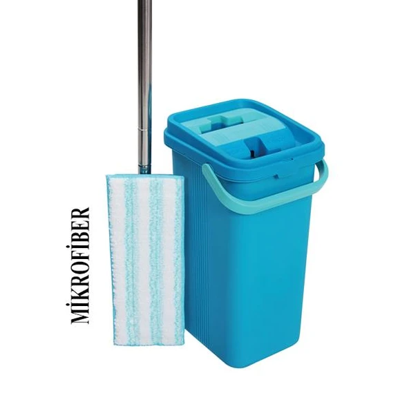 Palet Mop Temizlik Kovası 12 LT – Özel Mikrofiber Başlıklı Hızlı ve Hijyenik Temizlik Seti - Resim 3