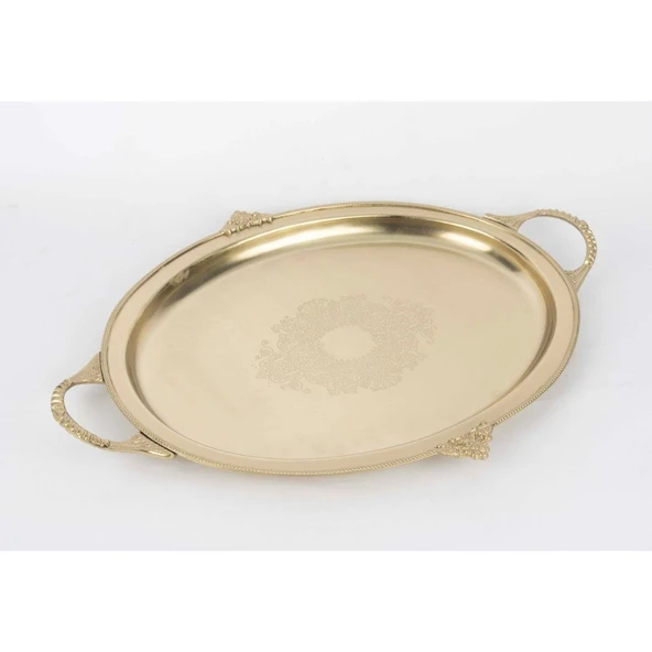 Mikasa Moor Pirinç  İşlemeli Oval Tepsi 44x31cm ürün görseli