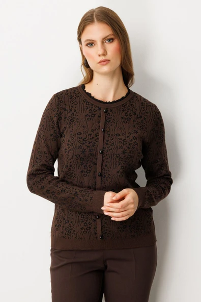 65368 ONTEKS KAZAK KENDİNDEN DESENLİ ÖNÜ DÜĞMELİ - Resim 7