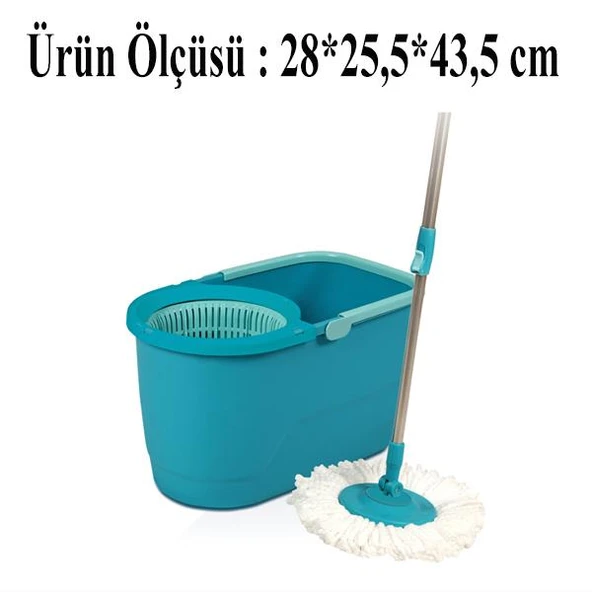 Dönerli Paspas Temizlik Kovası – Microfiber Başlıklı 360° Dönebilen Temizlik Seti - Resim 3