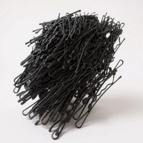 Technow Siyah %100 Metal Esnemez Dayanıklı Kadın Saç Tel Tokası 100  Adet - Resim 9