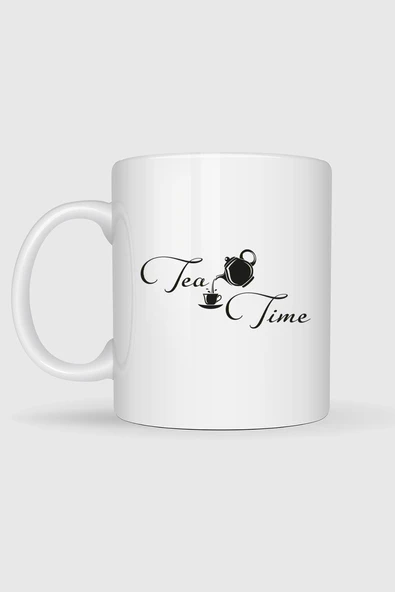 Çay Zamanı Tasarımlı Kupa Bardak - Resim 2