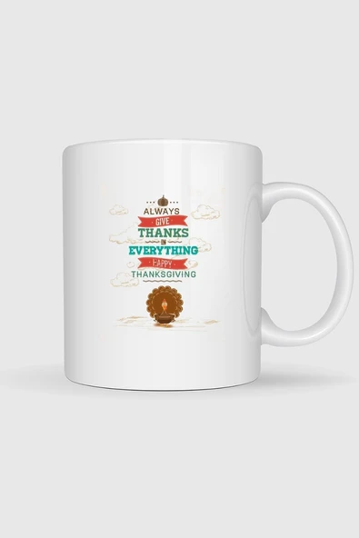 Thanksgiving Poster Şükran Günü Tasarımlı Kupa Bardak ürün görseli