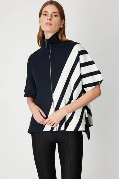 65909 ONTEKS PANÇO ÇİZGİLİ DİK YAKA - Resim 5