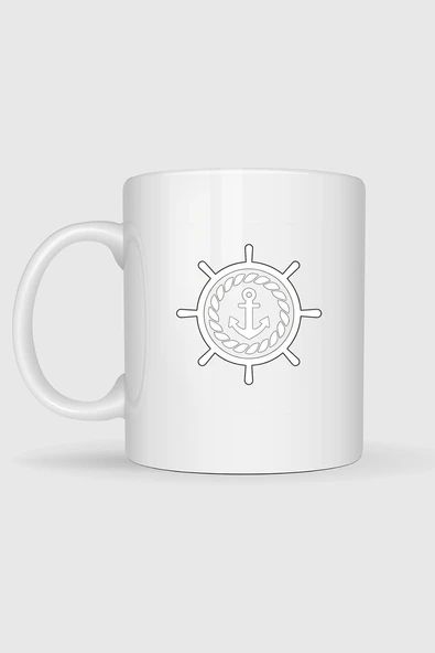 Çapa - Çıpa - Dümen - Denizci Tasarımlı Kupa Bardak - Resim 2