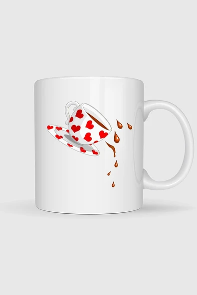 Çay Fincanı Kahve Döktü Tasarımlı Kupa Bardak ürün görseli