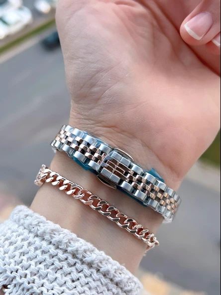 Ferrucci Vintage Mini Çelik Kordon 2 Yıl Garantili Yeni Sezon 30 Mt Suya Dayanıklı Kadın Kol Saati B.03412.M6 - Resim 3