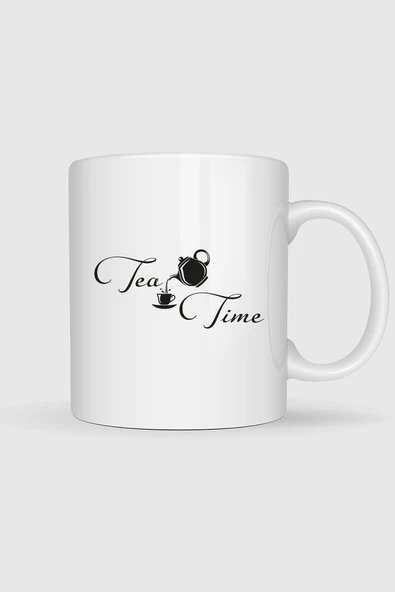 Çay Zamanı Tasarımlı Kupa Bardak ürün görseli