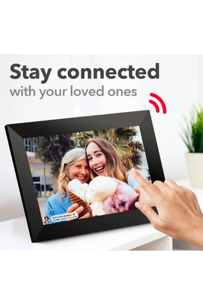 Dijital Fotoğraf Çerçevesi WiFi 10.1 inç 32GB Dokunmatik Ekran, Uygulama Üzerinden Fotoğraf/Video Paylaşımı - Resim 2