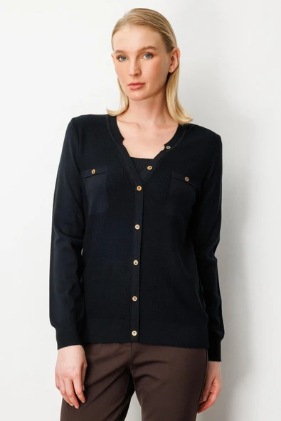 65357 ONTEKS V YAKA HIRKA GÖRÜNÜMLÜ KAZAK - Resim 4