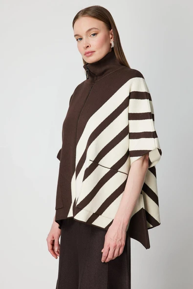 65909 ONTEKS PANÇO ÇİZGİLİ DİK YAKA - Resim 6