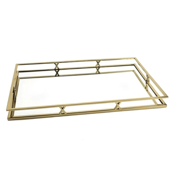 Mikasa Moor Gold Metal Dik Aynalı Tepsi 56x36x5cm ürün görseli