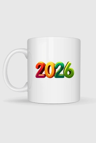 2026 Yılbaşı Tasarımlı Kupa Bardak - Resim 2