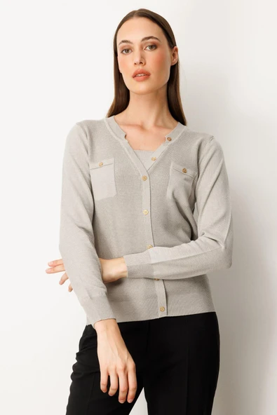 65357 ONTEKS V YAKA HIRKA GÖRÜNÜMLÜ KAZAK - Resim 5