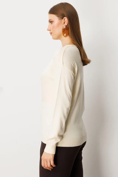 65359 ONTEKS KAZAK ÇİÇEK İŞLEMELİ DİK YAKA - Resim 8