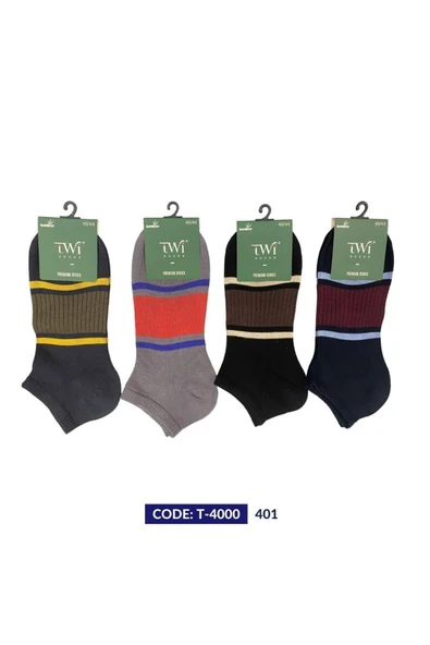 Twisocks Bambu Renkli Çemberli Patik Çorap 12'li ürün görseli