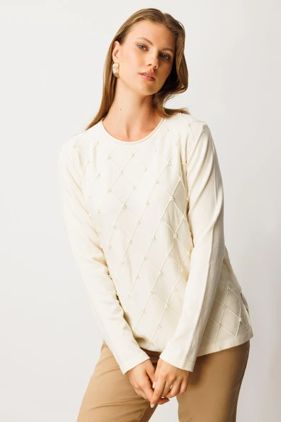 63312 ONTEKS KAZAK SIFIR YAKA BAKLAVA DESENLİ - Resim 12