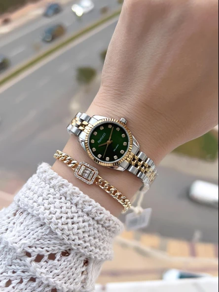 Ferrucci Vintage Mini Çelik Kordon 2 Yıl Garantili Yeni Sezon 30 Mt Suya Dayanıklı Kadın Kol Saati B.03412.M3 - Resim 2