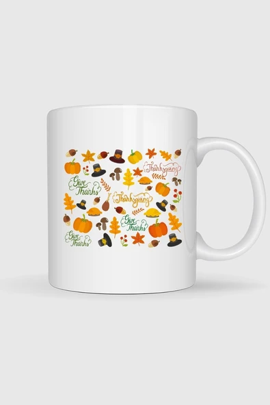 Thanksgiving Şükran Günü Tasarımlı Kupa Bardak ürün görseli