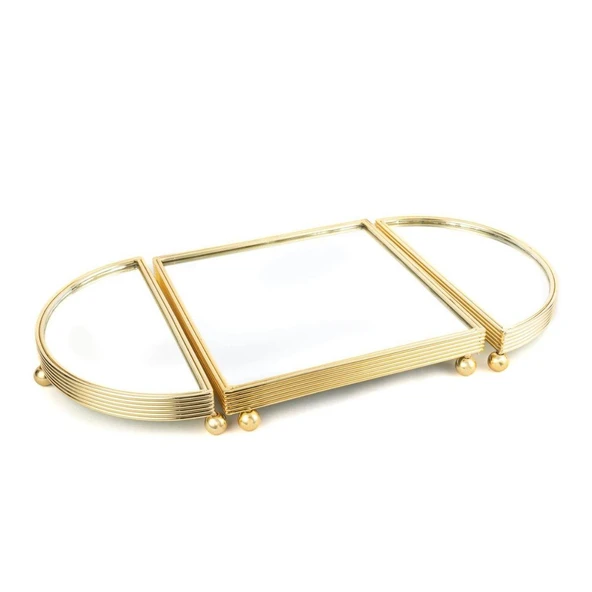 Mikasa Moor Altın Oval Aynalı Metal Tepsi 25x50cm ürün görseli