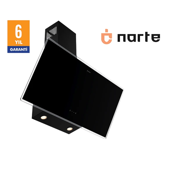 NARTE-H20190B 90CM SİYAH CAM EĞİMLİ DAVLUMBAZ - 6 YIL GARANTİLİ - Resim 3