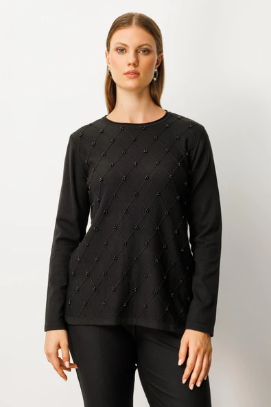 63312 ONTEKS KAZAK SIFIR YAKA BAKLAVA DESENLİ ürün görseli