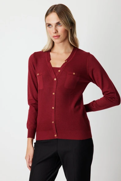 65357 ONTEKS V YAKA HIRKA GÖRÜNÜMLÜ KAZAK - Resim 9