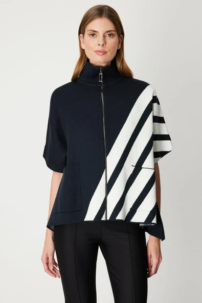 65909 ONTEKS PANÇO ÇİZGİLİ DİK YAKA ürün görseli 1