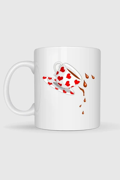 Çay Fincanı Kahve Döktü Tasarımlı Kupa Bardak - Resim 2