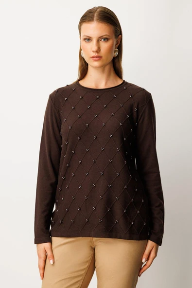 63312 ONTEKS KAZAK SIFIR YAKA BAKLAVA DESENLİ - Resim 3