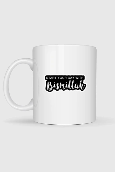 Güne Besmele Çekerek Başla Tasarımlı Kupa Bardak - Resim 2