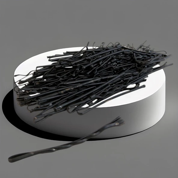Technow Siyah %100 Metal Esnemez Dayanıklı Kadın Saç Tel Tokası 100  Adet - Resim 5
