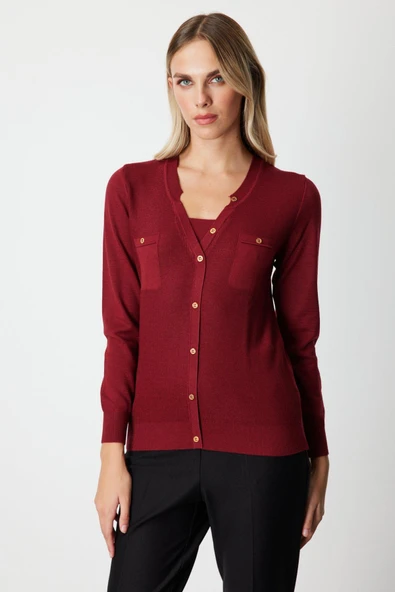 65357 ONTEKS V YAKA HIRKA GÖRÜNÜMLÜ KAZAK - Resim 6