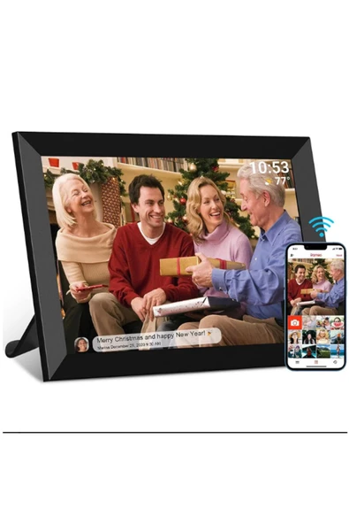 Dijital Fotoğraf Çerçevesi WiFi 10.1 inç 32GB Dokunmatik Ekran, Uygulama Üzerinden Fotoğraf/Video Paylaşımı - Resim 7