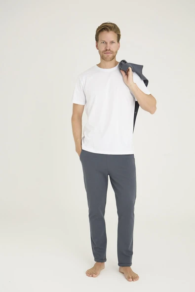 Kly Erkek Comfort Fit Çıtçıtlı Gömlek Kısa Kol T-shirt Jogger Pantolon 3'lü Eşofman Takım - Resim 12