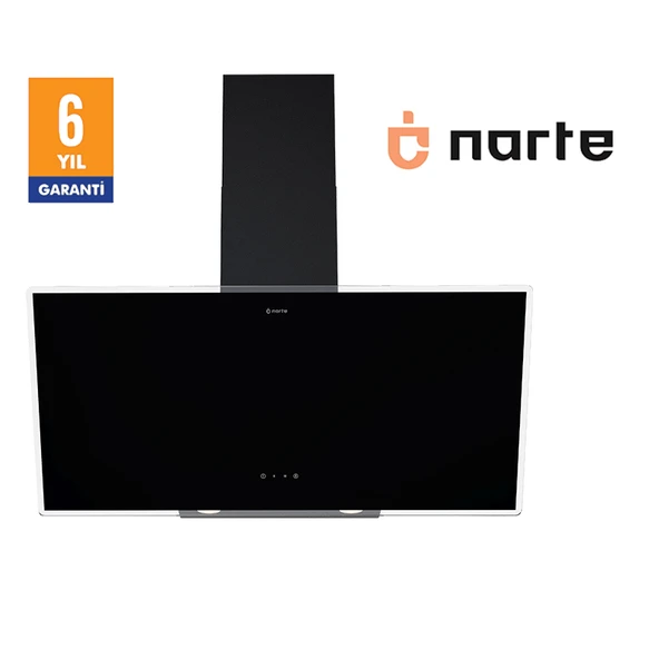 NARTE-H20190B 90CM SİYAH CAM EĞİMLİ DAVLUMBAZ - 6 YIL GARANTİLİ ürün görseli