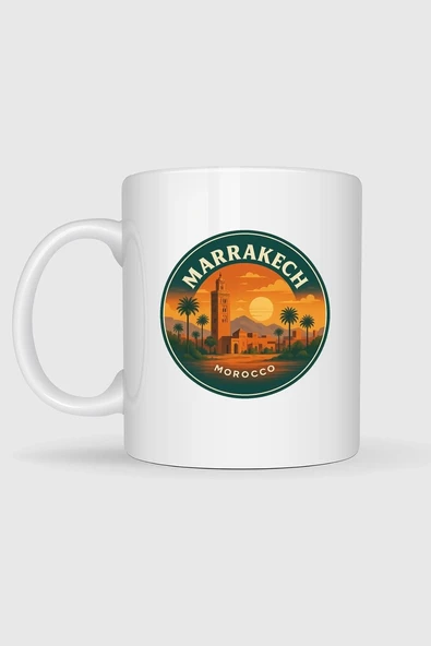 Fas Marakeş Şehri Tasarımlı Kupa Bardak - Resim 2