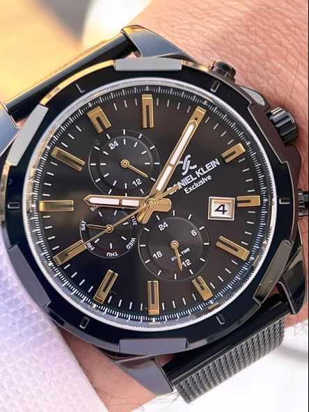 Daniel Klein Erkek Kol Saati 30 Metre Suya Dayanıklı Çelik Kordon + Bileklik Hediyeli  VS.BLKT.0686 - Resim 2