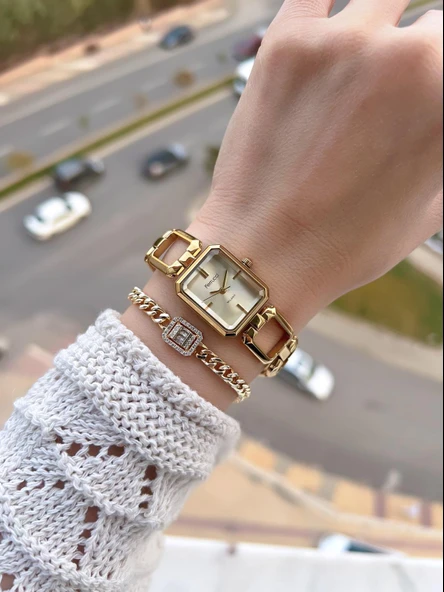 Ferrucci Vintage Mini Çelik Kordon 2 Yıl Garantili Yeni Sezon 30 Mt Suya Dayanıklı Kadın Kol Saati B.03603.4 - Resim 2