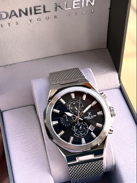 Daniel Klein Erkek Kol Saati 30 Metre Suya Dayanıklı Çelik Kordon + Bileklik Hediyeli  VS.BLKT.0684 - Resim 5